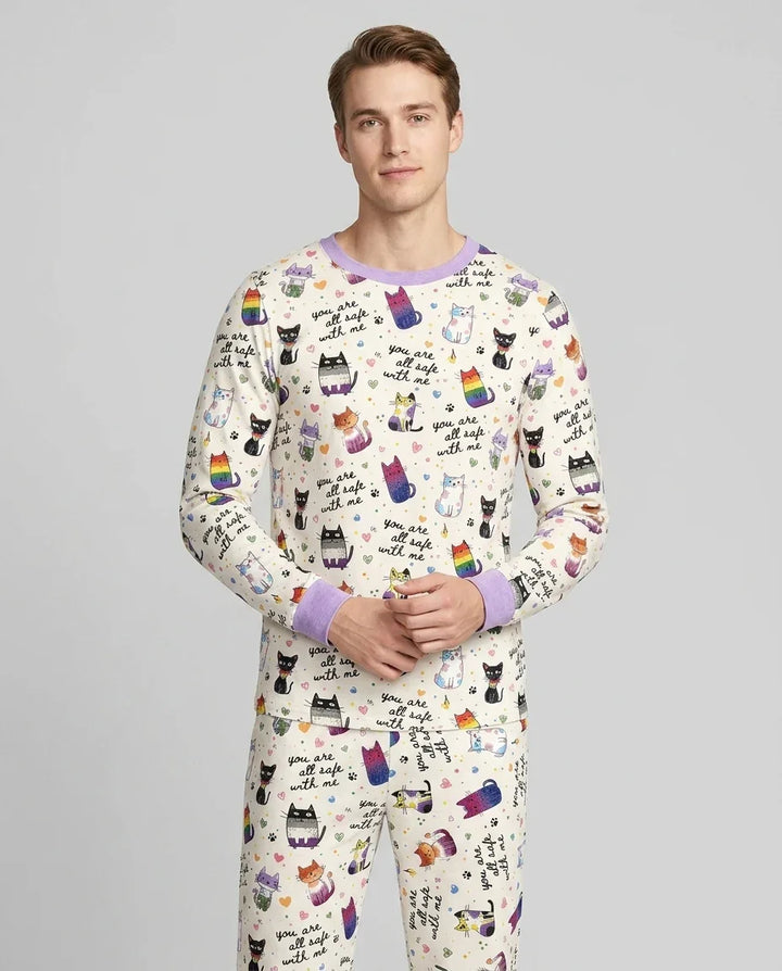 Loved & Safe Kitties Family Matching Bamboo Men's Pajama Set