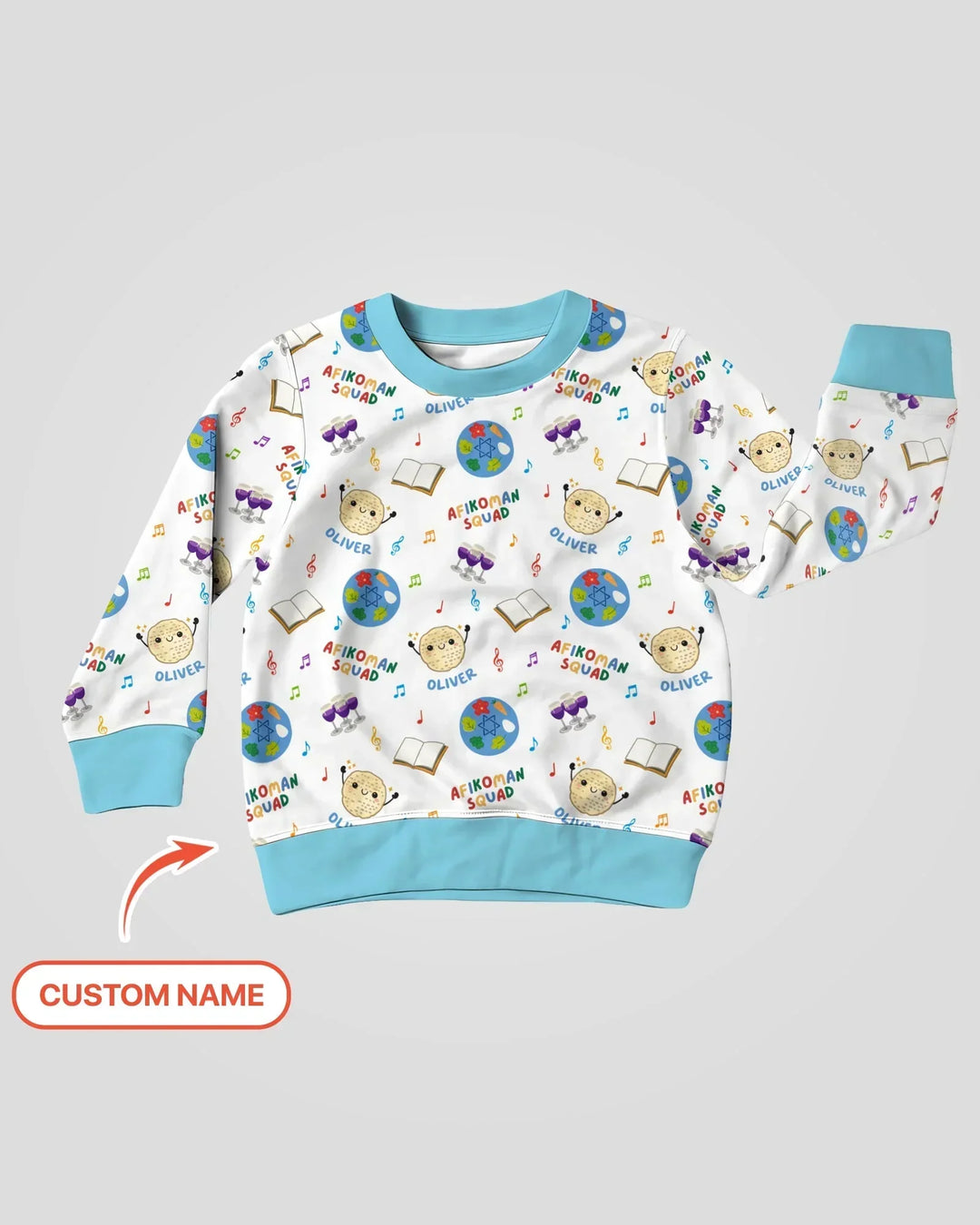 Custom Name Passover Afikoman Squad Bamboo Crewneck Sweatshirt