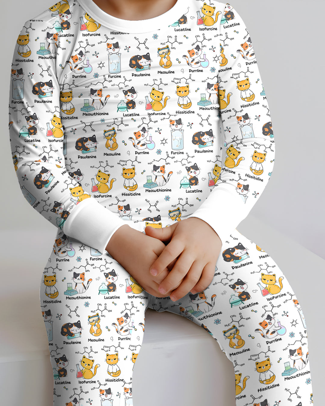 Biochemistry Cat Bamboo Two Piece Long Sleeve Pajama Set