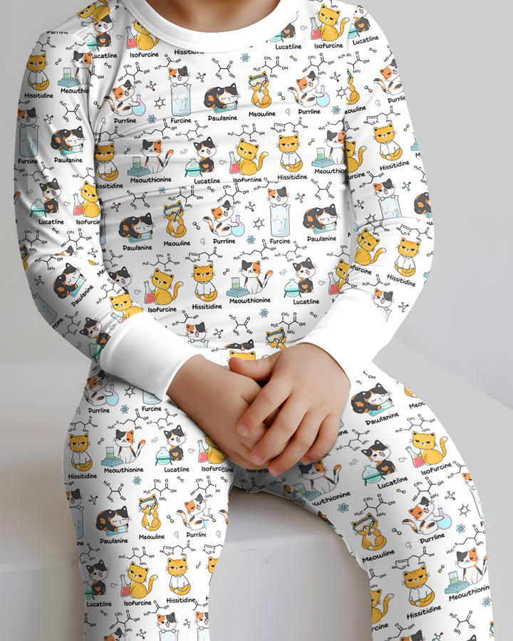 Biochemistry Cat Bamboo Two Piece Long Sleeve Pajama Set
