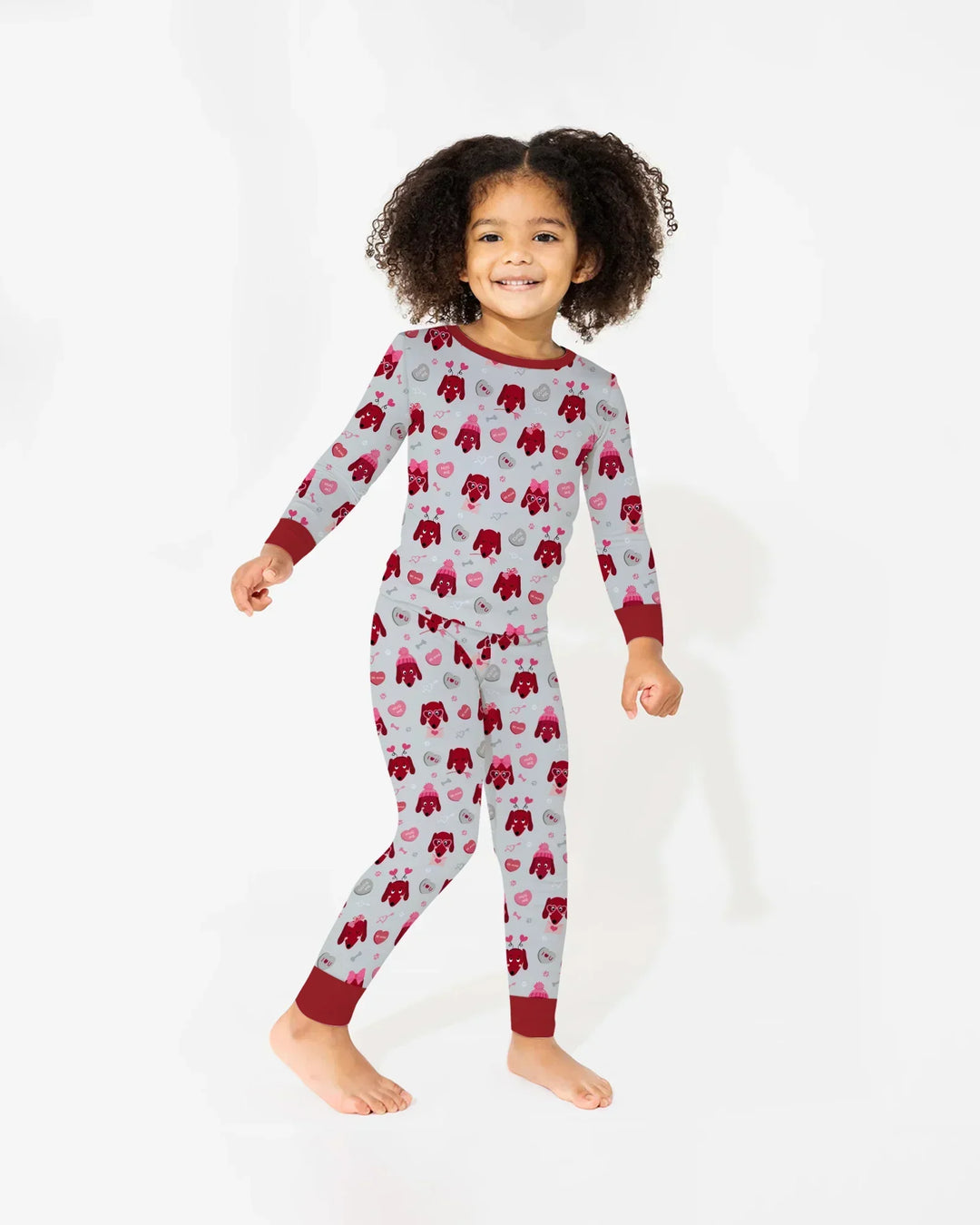 Dachshund Is My Valentine Bamboo Two Piece Long Sleeve Pajama Set