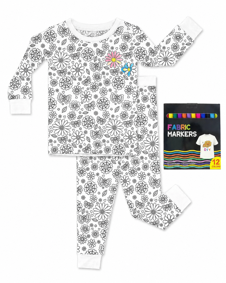 All Colorable Bamboo Two Piece Long Sleeve Pyjamas Set