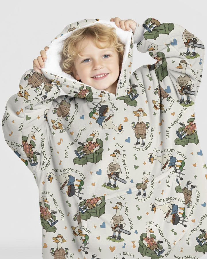 Just A Daddy Goose Family Matching Bamboo Blanket Hoodie