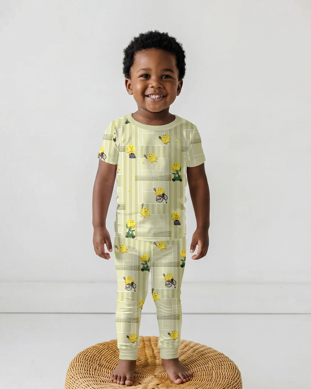 Tennis Bamboo Two Piece Short Sleeve Pajama Set