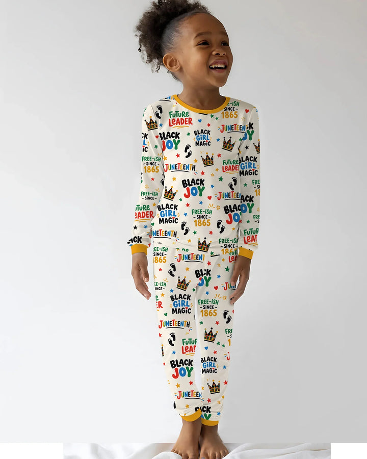Juneteenth Black Girl Magic Bamboo Two Piece Long Sleeve Pajama Set