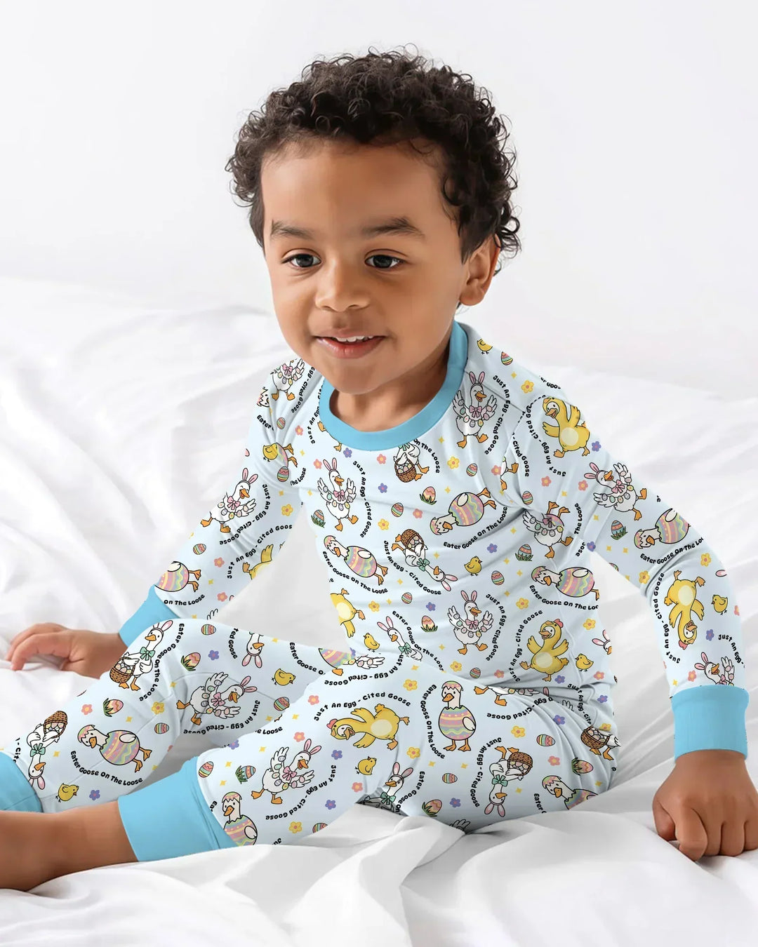 Easter Goose Family Matching Bamboo Two Piece Long Sleeve Pajama Set