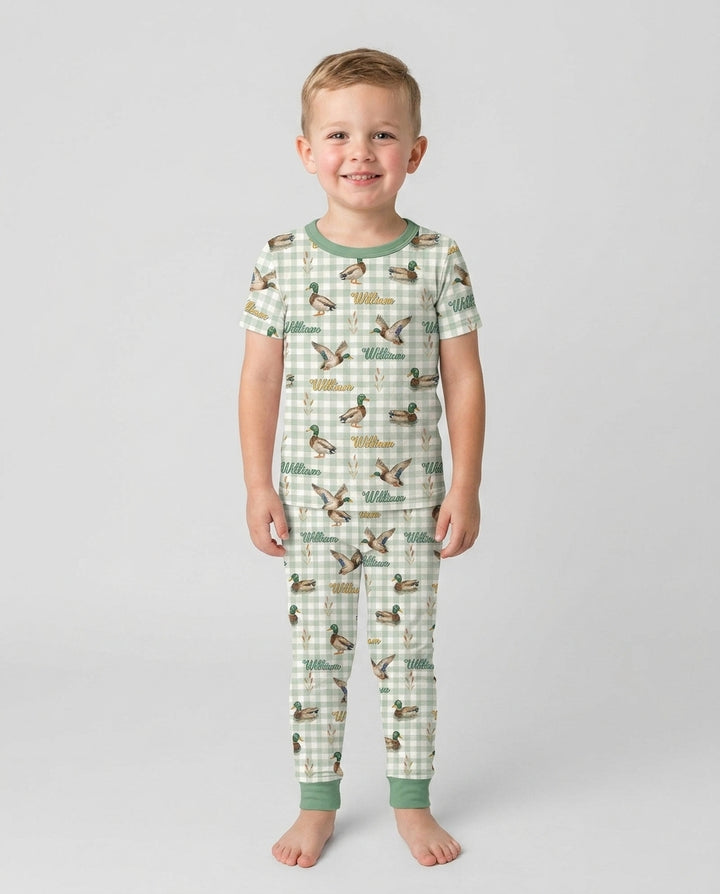 CUSTOM Template Bamboo Two Piece Short Sleeve Pyjamas Set