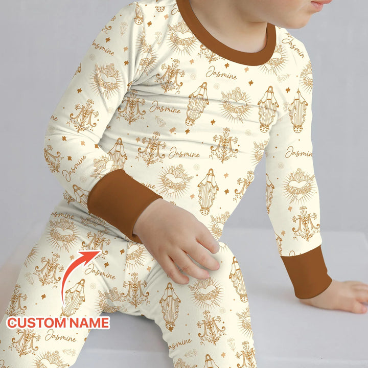 Madonna’s Love Custom Name Bamboo Two Piece Long Sleeve Pajama Set