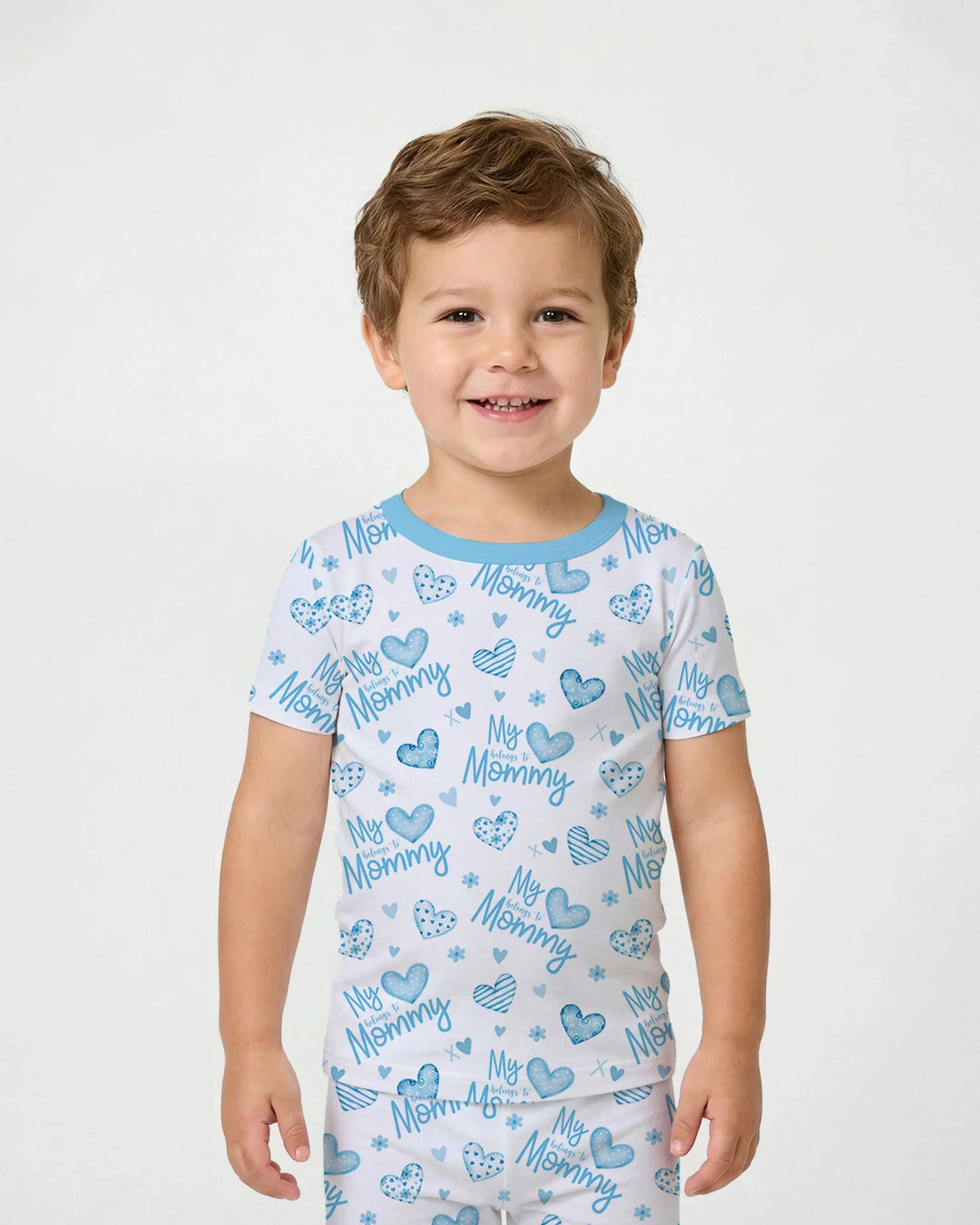 My Heart Belongs To Mommy Bamboo Two Piece Short Sleeve Pajama Set