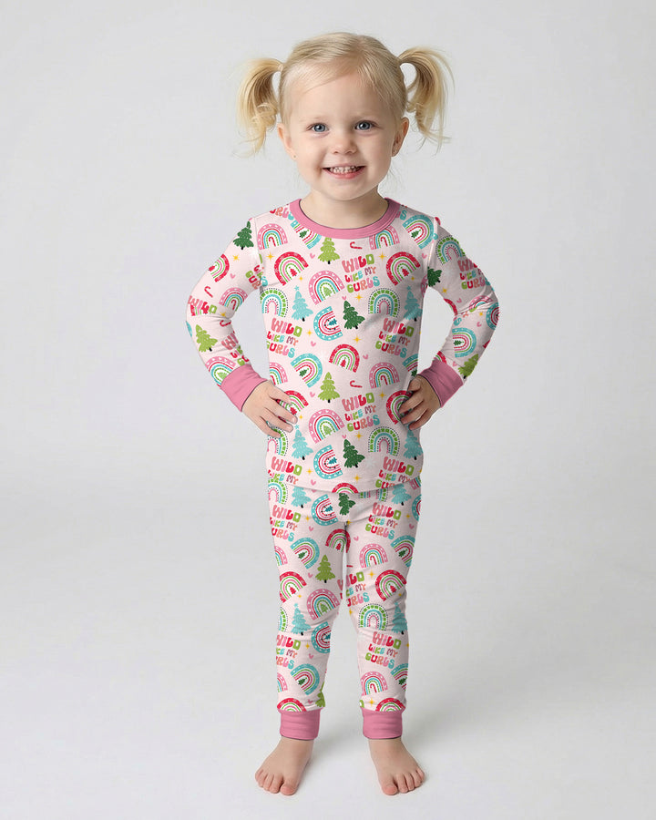 Wild Like My Curls Bamboo Two Piece Long Sleeve Pajama Set