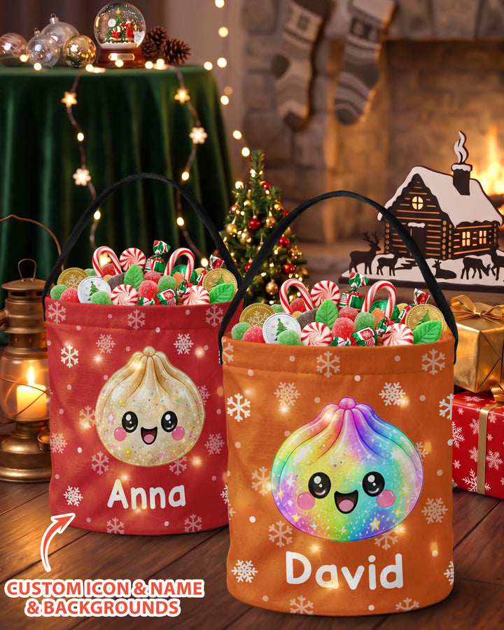 Personalized Christmas Festive Dumpling Led Light Bucket Bag