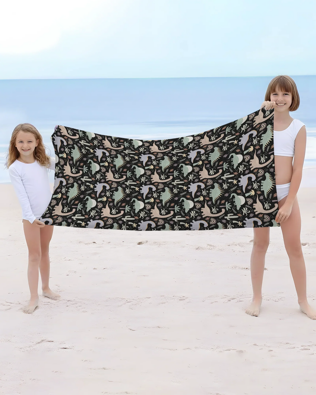 Navy Jurassic Jungle Bamboo Beach Towel