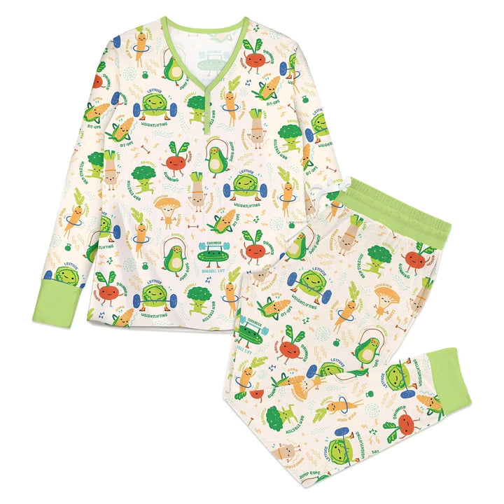 Exercise Veggie Bamboo Women Pajama Set