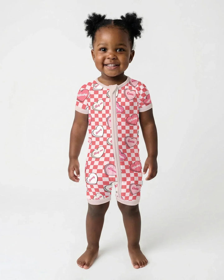 Valentine in Hearts Bamboo Shorty Zippy