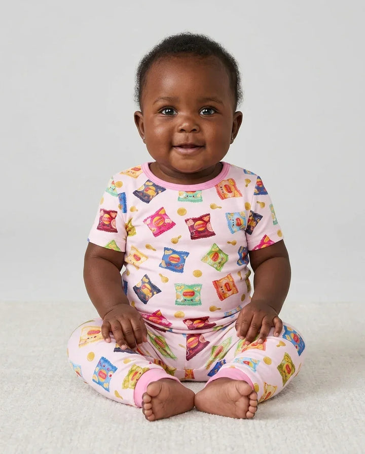 Potato Chips Bamboo Two Piece Short Sleeve Pajama Set