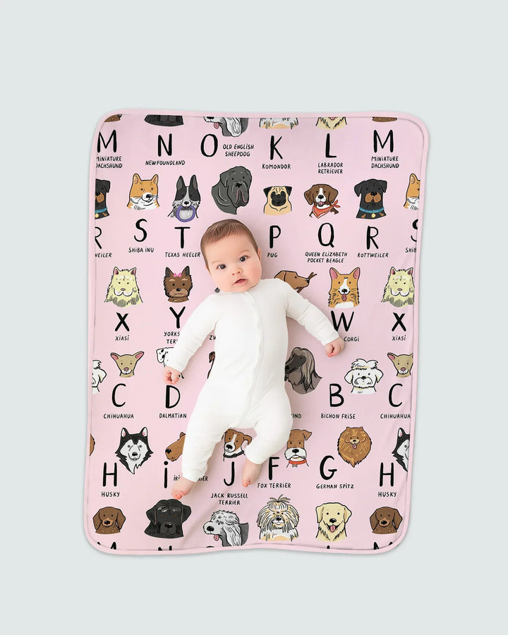 Funny Dogs Alphabet Bamboo Blanket