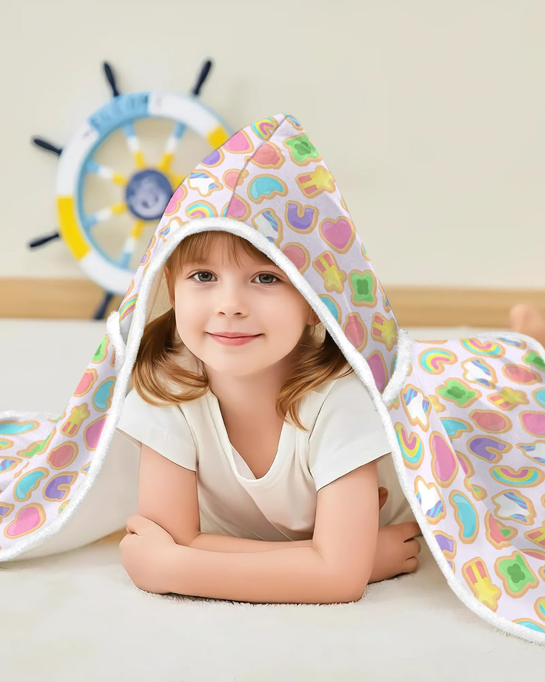 Lucky Marshmallow Cookies Bamboo Wearable Hooded Blanket
