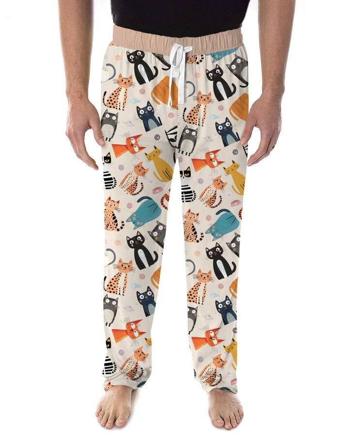 Goofy Mischief Cat Family Matching Bamboo Men's Pajama Set