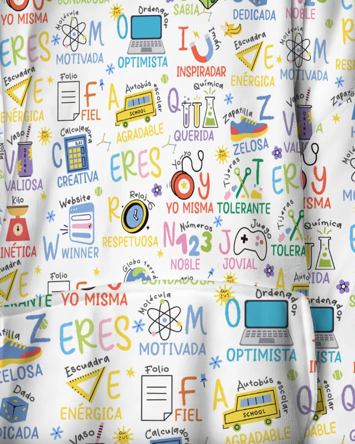 You Are Spanish Alphabet Version Bamboo Blanket Hoodie