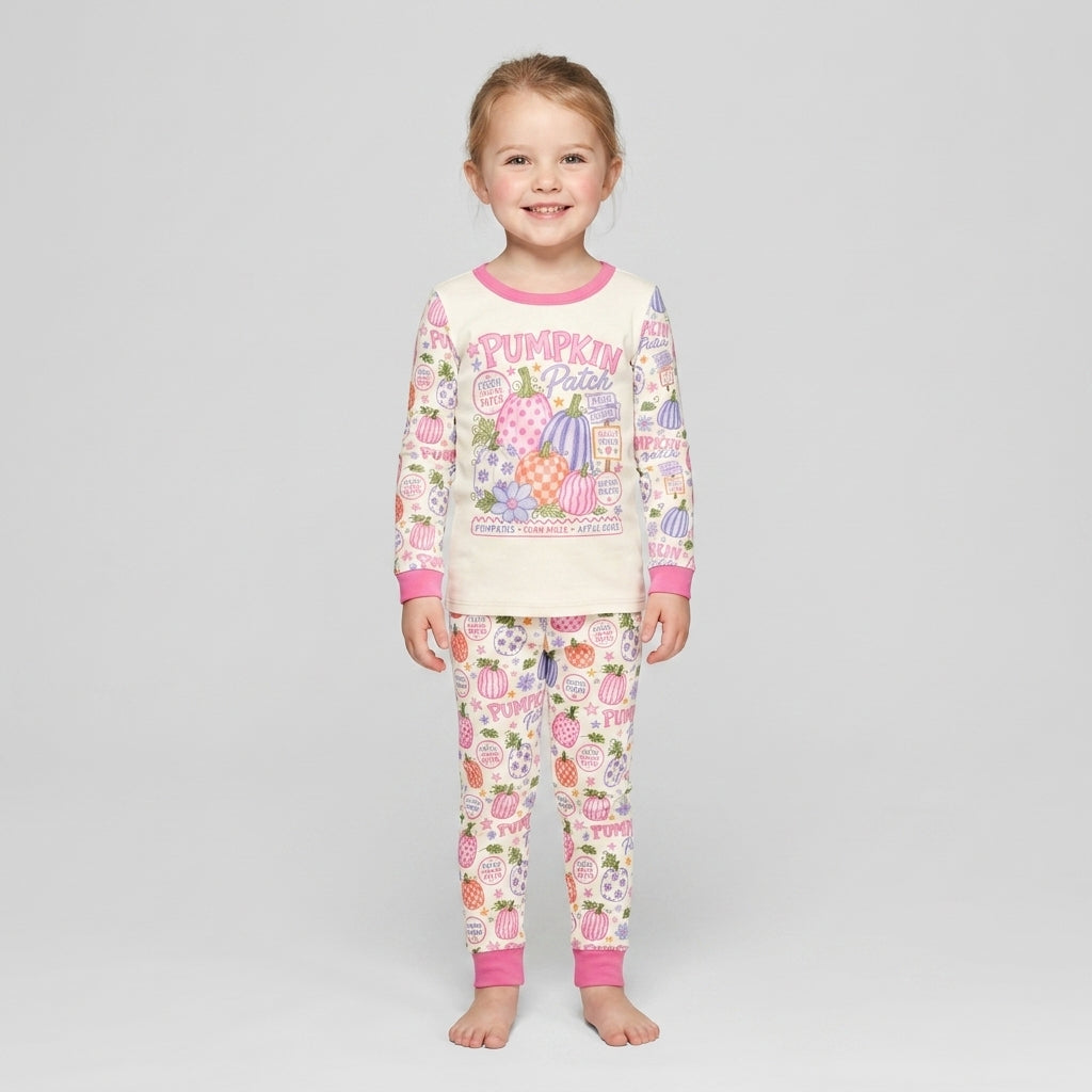 Whimsical Pumpkin Patch Bamboo Two Piece Long Sleeve Pajama Set