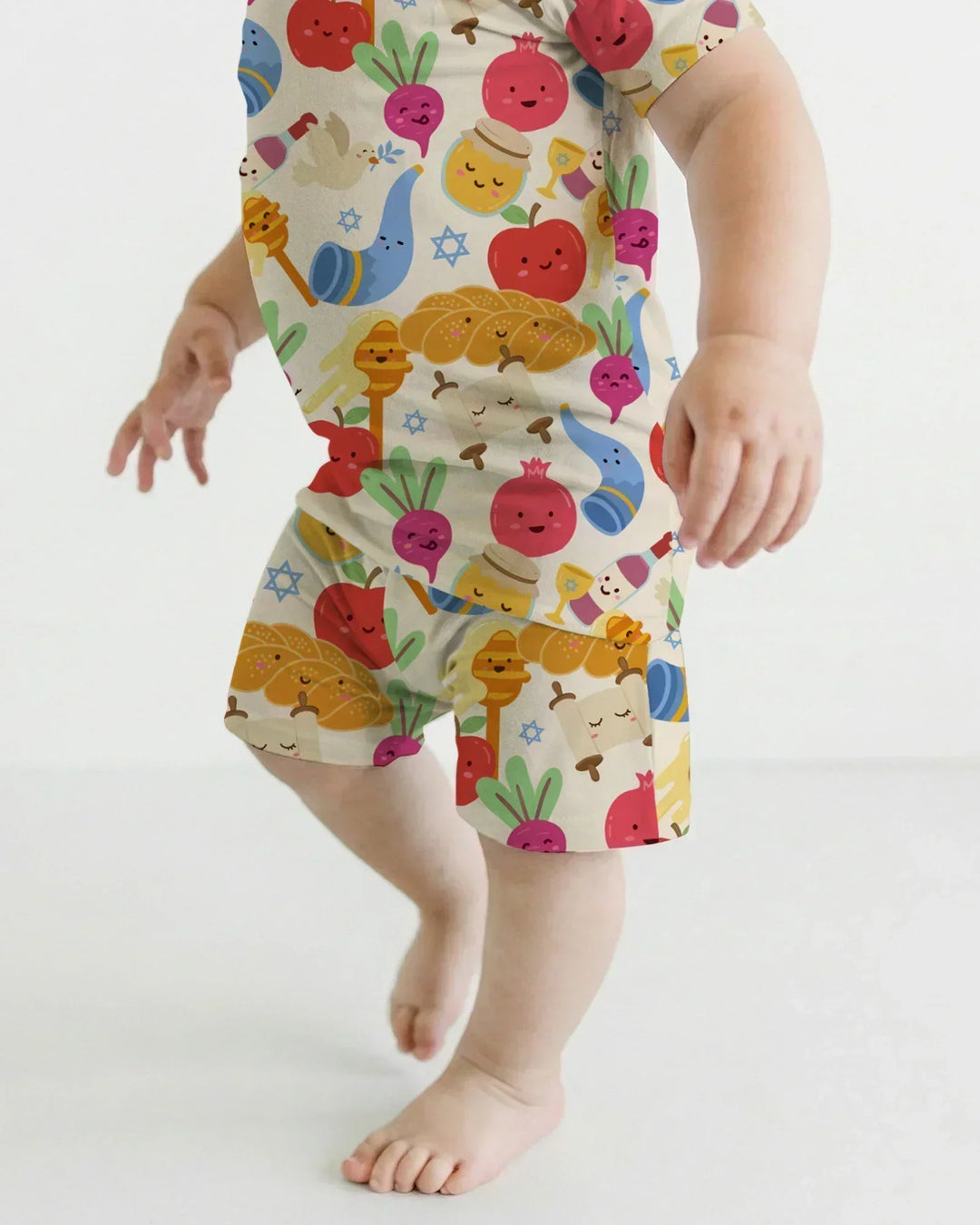 Shana Tova Rosh Hashanah Bamboo Two Piece Short Sleeve Shorts Pajama Set