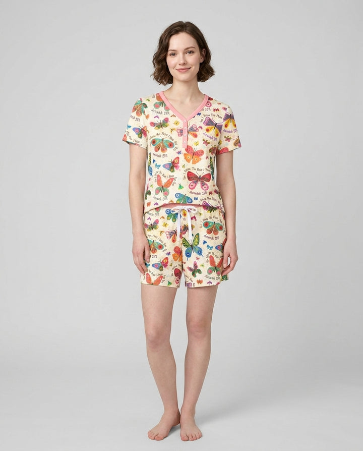 For I Know The Plans I Have For You Bamboo Women Short Sleeve Short Pajama Set