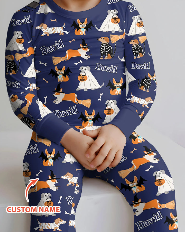 Halloween Dog Bamboo Two Piece Long Sleeve Pajama Set