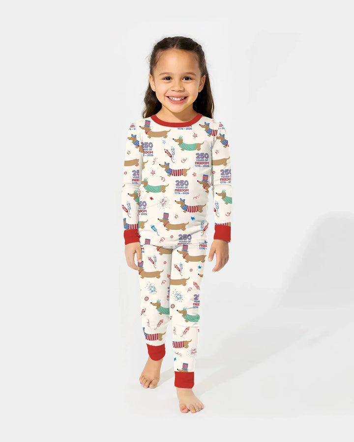 250 Years Of Freedom Bamboo Two Piece Long Sleeve Pajama Set