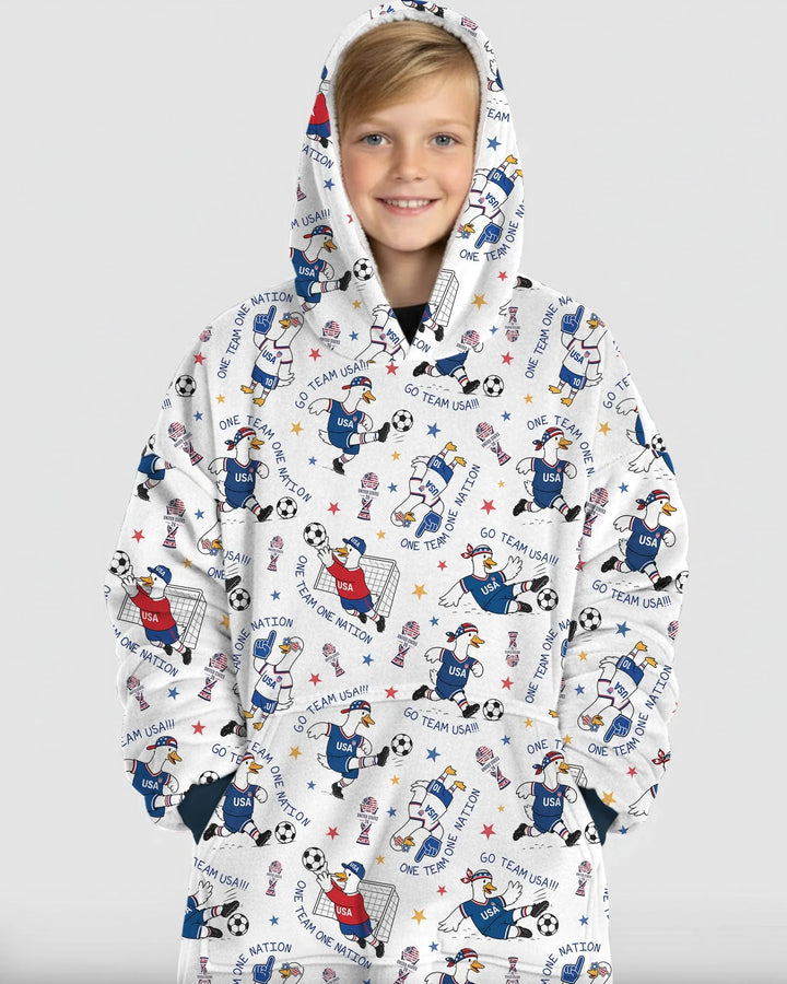 USA Soccer Goose Family Matching Bamboo Blanket Hoodie