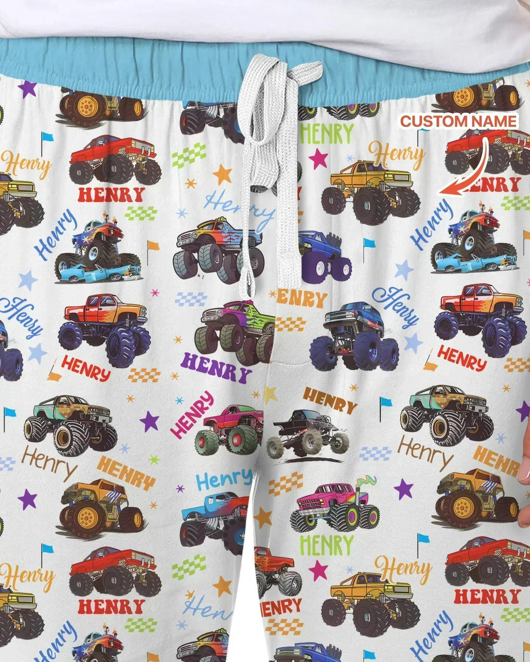 Monster Truck Custom Name Bamboo Men's Pajama Set