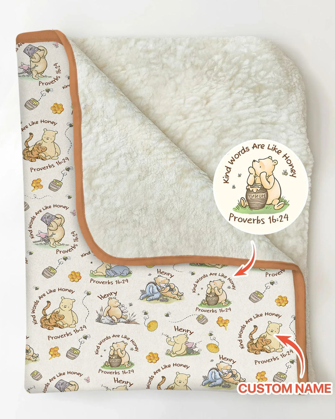 Kind Words Are Like Honey Custom Name Bamboo Blanket