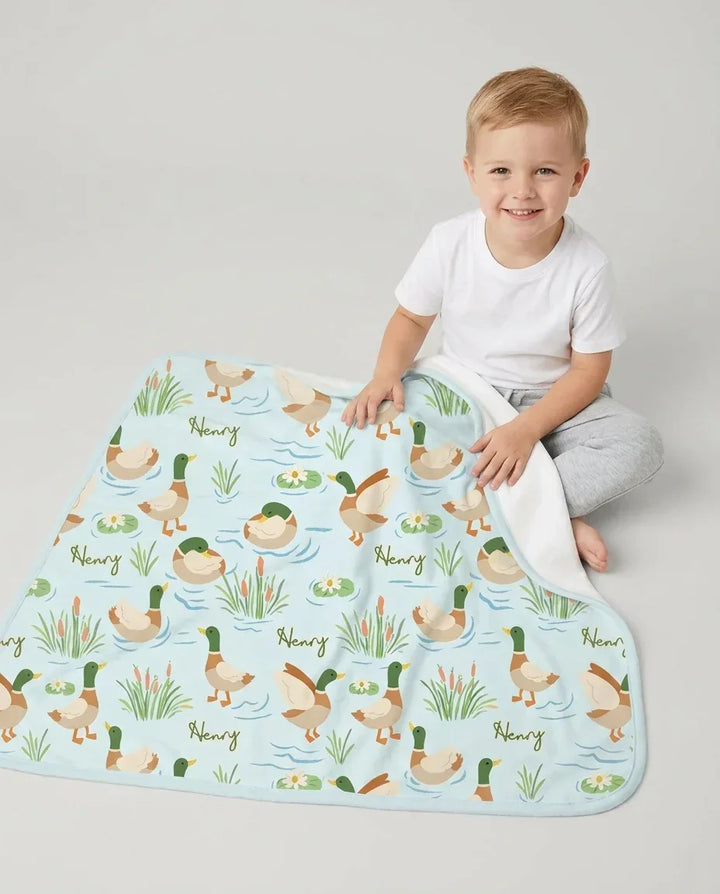 Personalized Mallard Duck Bamboo Blanket
