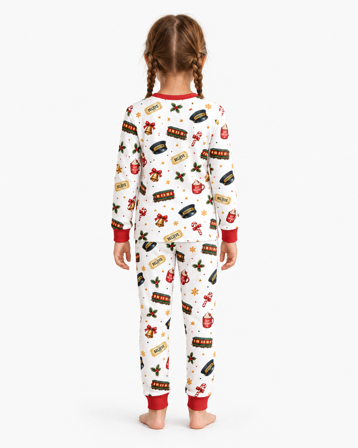 All Aboard Christmas Express Bamboo Two Piece Long Sleeve Pajama Set