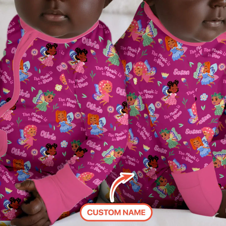 Custom Name Little Garden Fairy Bamboo Convertible Zippy