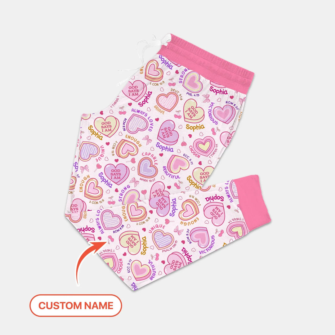 God Says I Am Sweet Heart Matching Mommy & Baby Bamboo Women Pajama Set