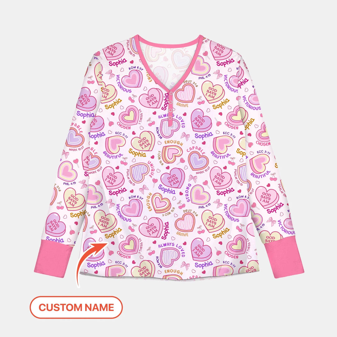 God Says I Am Sweet Heart Matching Mommy & Baby Bamboo Women Pajama Set
