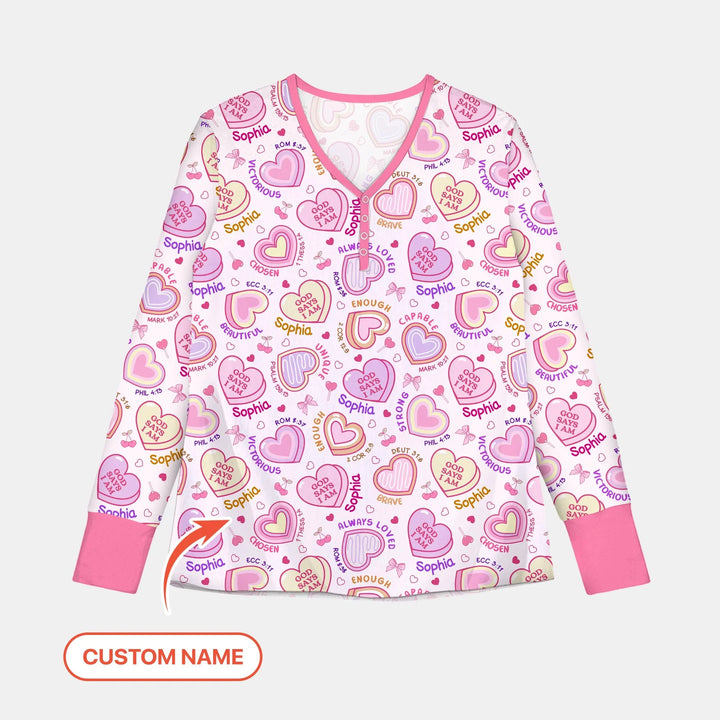 God Says I Am Sweet Heart Matching Mommy & Baby Bamboo Women Pajama Set