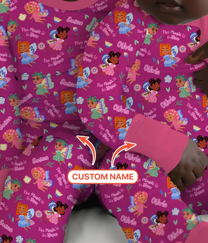 Custom Name Little Garden Fairy Bamboo Convertible Zippy