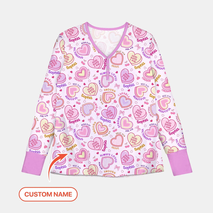 God Says I Am Sweet Heart Matching Mommy & Baby Bamboo Women Pajama Set