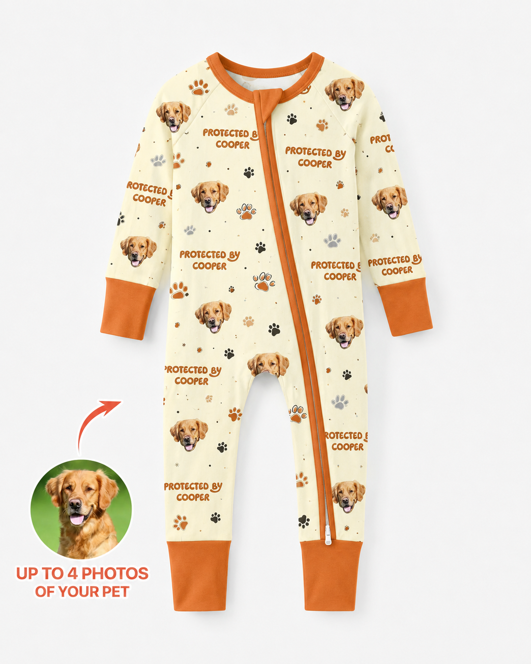 Custom Dog Photos "Protected By" Pawfect Blue Bamboo Convertible Zippy