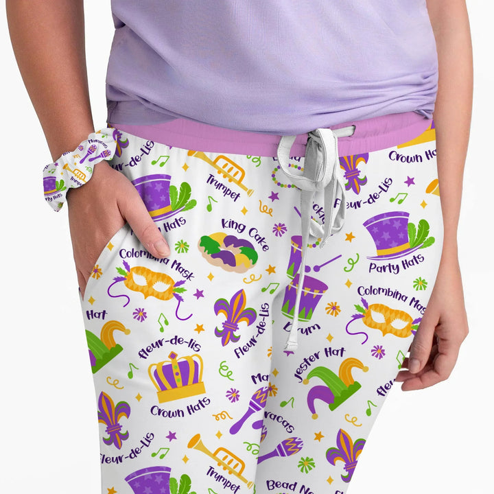 Mardi Gras Family Matching Custom Bamboo Women Pajama Set