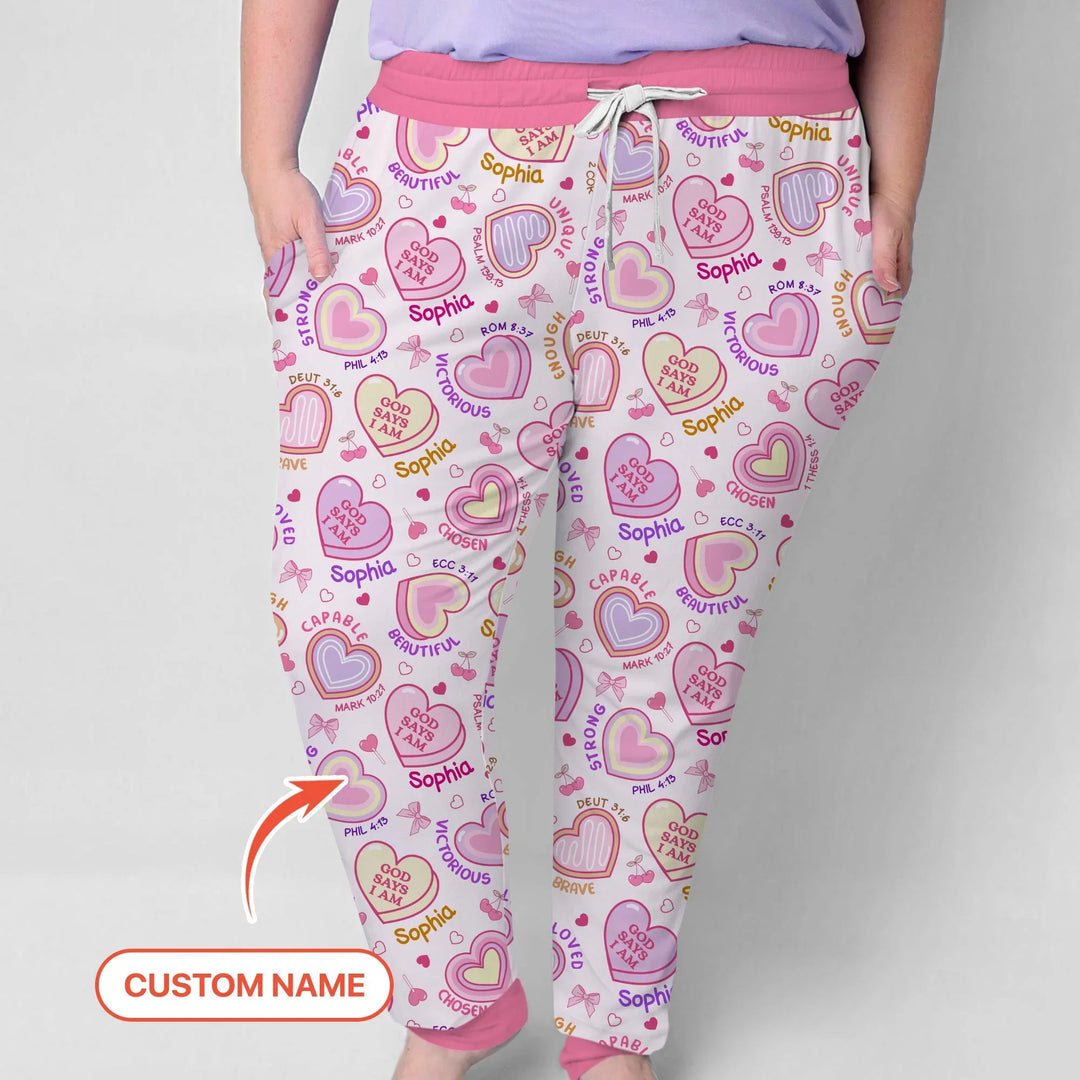 God Says I Am Sweet Heart Matching Mommy & Baby Bamboo Women Pajama Set