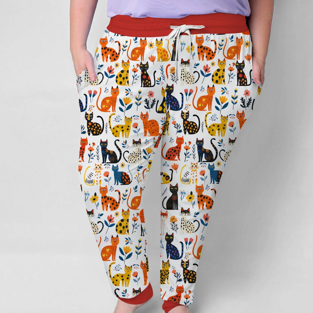 Whimsy Woodland Cats Bamboo Women Pajama Set