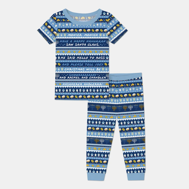 Hanukkah Fair Isle Bamboo Two Piece Short Sleeve Pajama Set