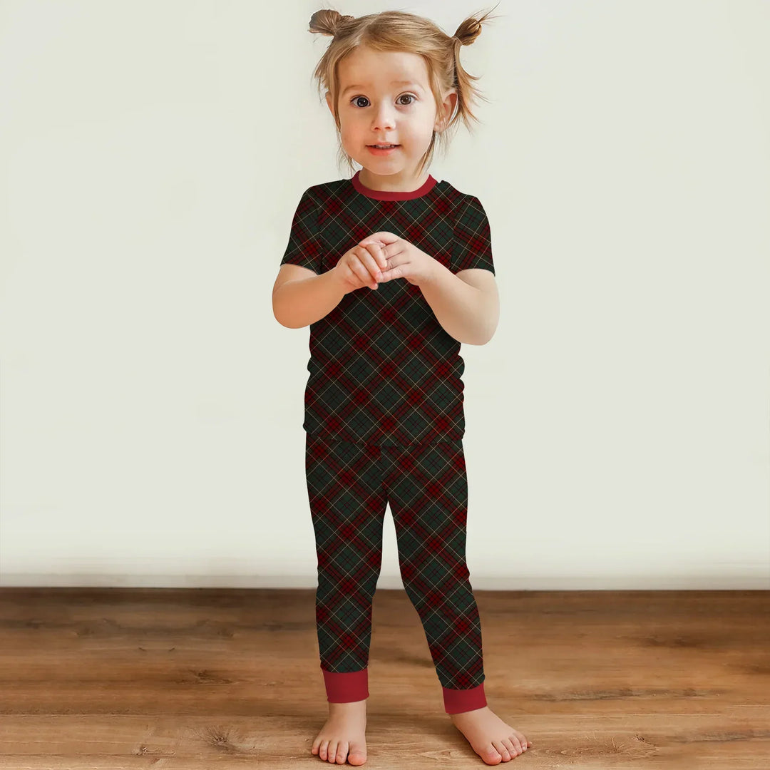 Merry Plaids Bamboo Two Piece Short Sleeve Pajama Set