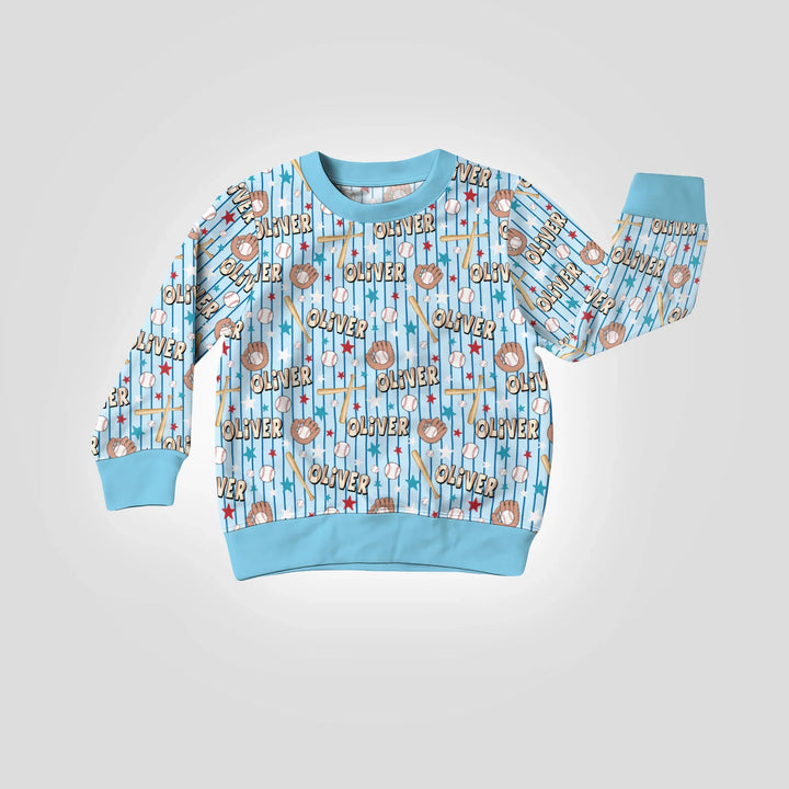 Custom name Little Baller Bamboo Crewneck Sweatshirt