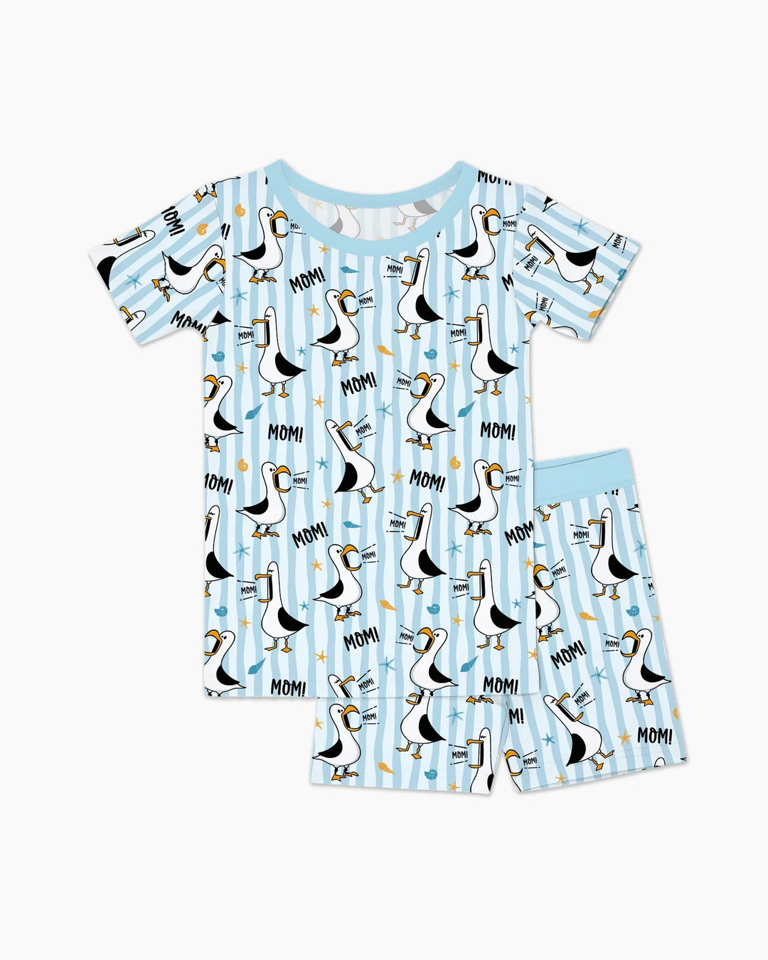 Seagull mom Mom MOM Two Piece Short Sleeve Shorts Pajama Set