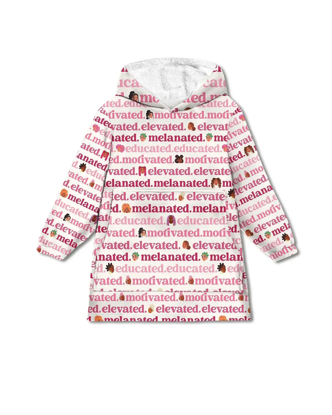 Educated Motivated Elevated Melanated Wearable Bamboo Blanket Hoodie