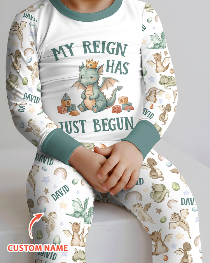 My Reign Has Just Begun Custom Name Bamboo Two Piece Long Sleeve Pajama Set