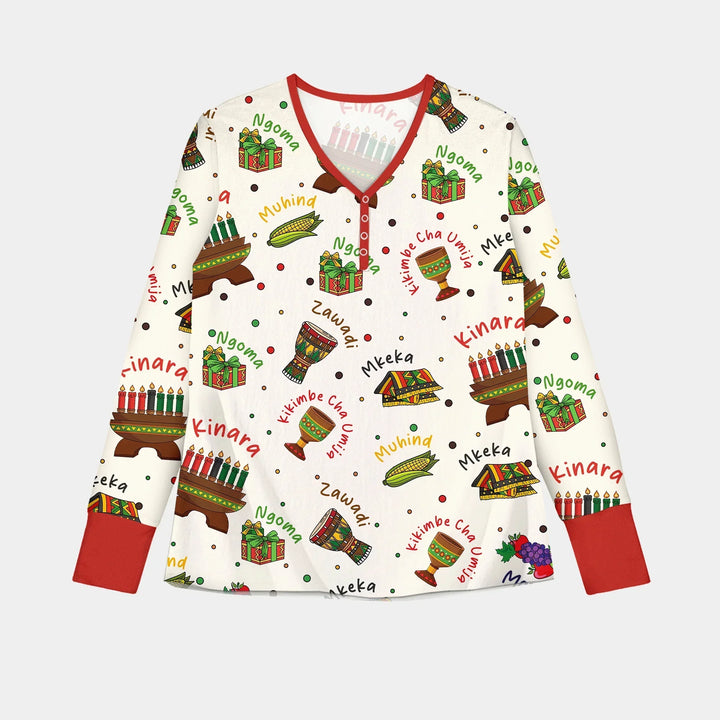 Happy Kwanzaa Family Matching Custom Bamboo Women Pajama Set